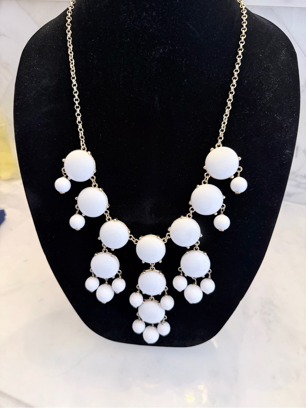 J.Crew Vintage White Statement Bib Necklace - Women's Fashion Jewelry